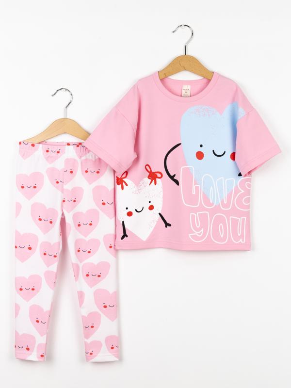 картинка Комплект для девочки Baby Boom КД559/2-К Розовый + сердечки от магазина детских товаров ALiSa