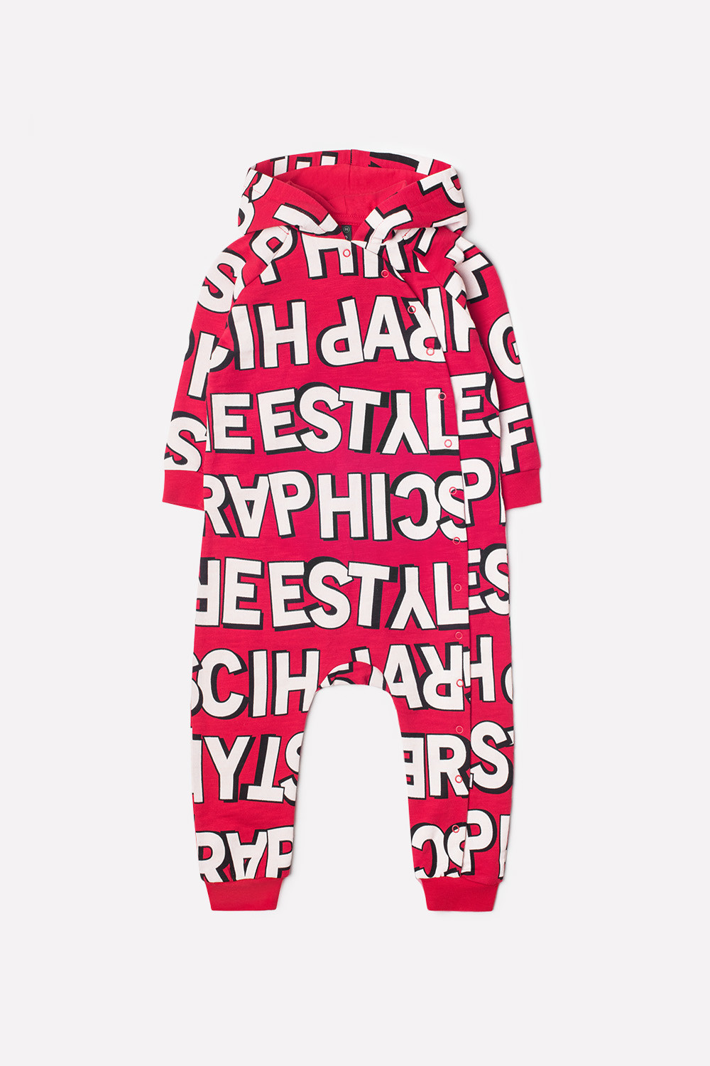 картинка Комбинезон для мальчика Crockid КР 6269 красный, графичные буквы к214 от магазина детских товаров ALiSa