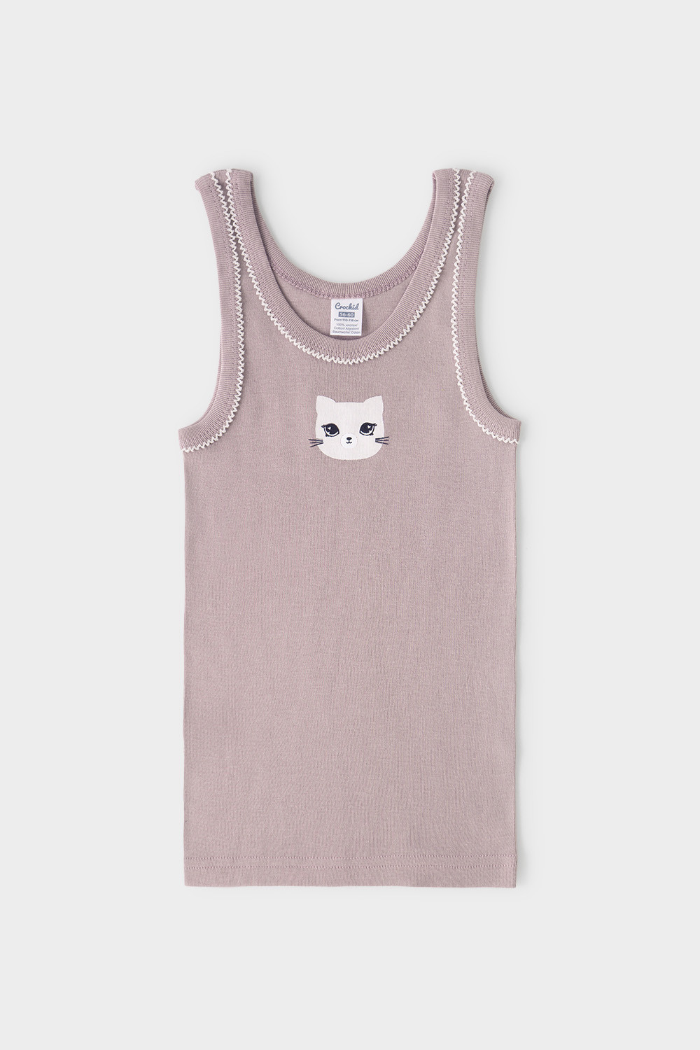 картинка Майка для девочки Crockid К 1066 кофейный (кошка) от магазина детских товаров ALiSa