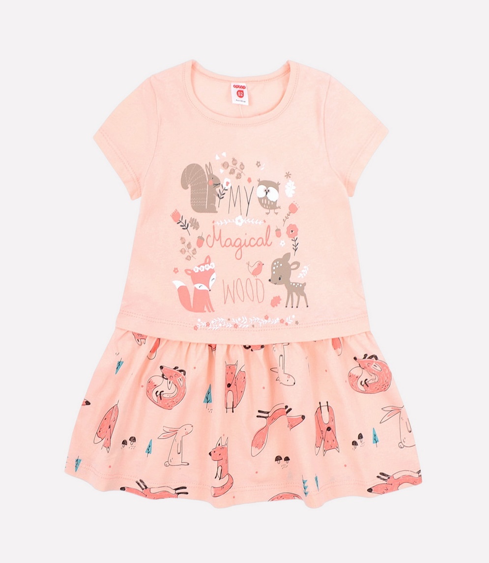 картинка Платье для девочки Crockid К 5511 нежный персик от магазина детских товаров ALiSa