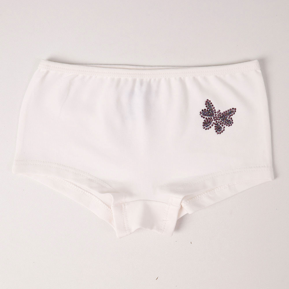 картинка Трусы шортики для девочки DR 5376-991 Белый стразы от магазина детских товаров ALiSa
