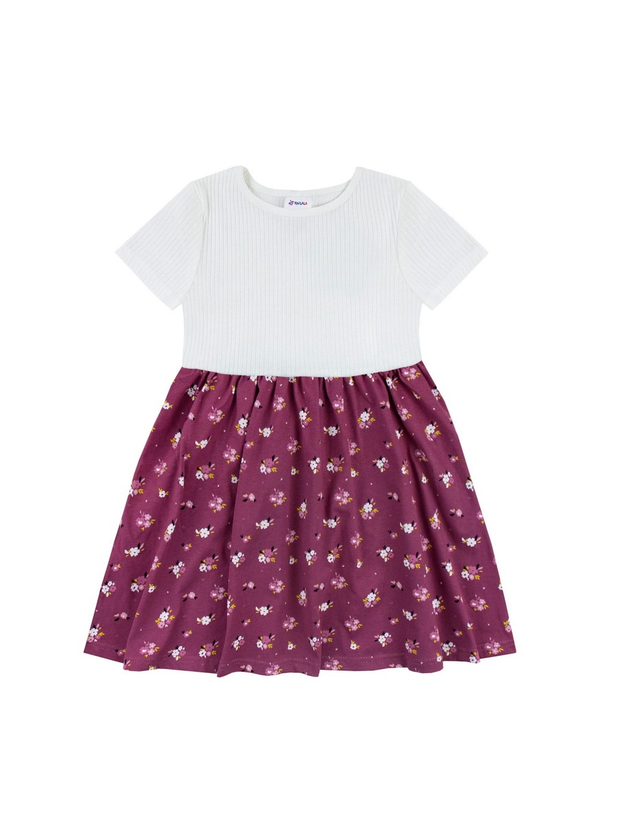 картинка Платье для девочки Youlala 1638900103 Молочный бордовый от магазина детских товаров ALiSa