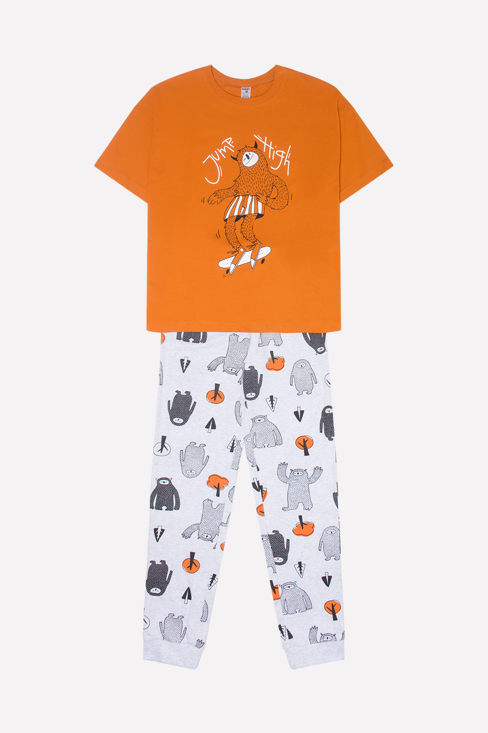 картинка Комплект для мальчика КБ 2620 оранжевый + йети на меланже от магазина детских товаров ALiSa