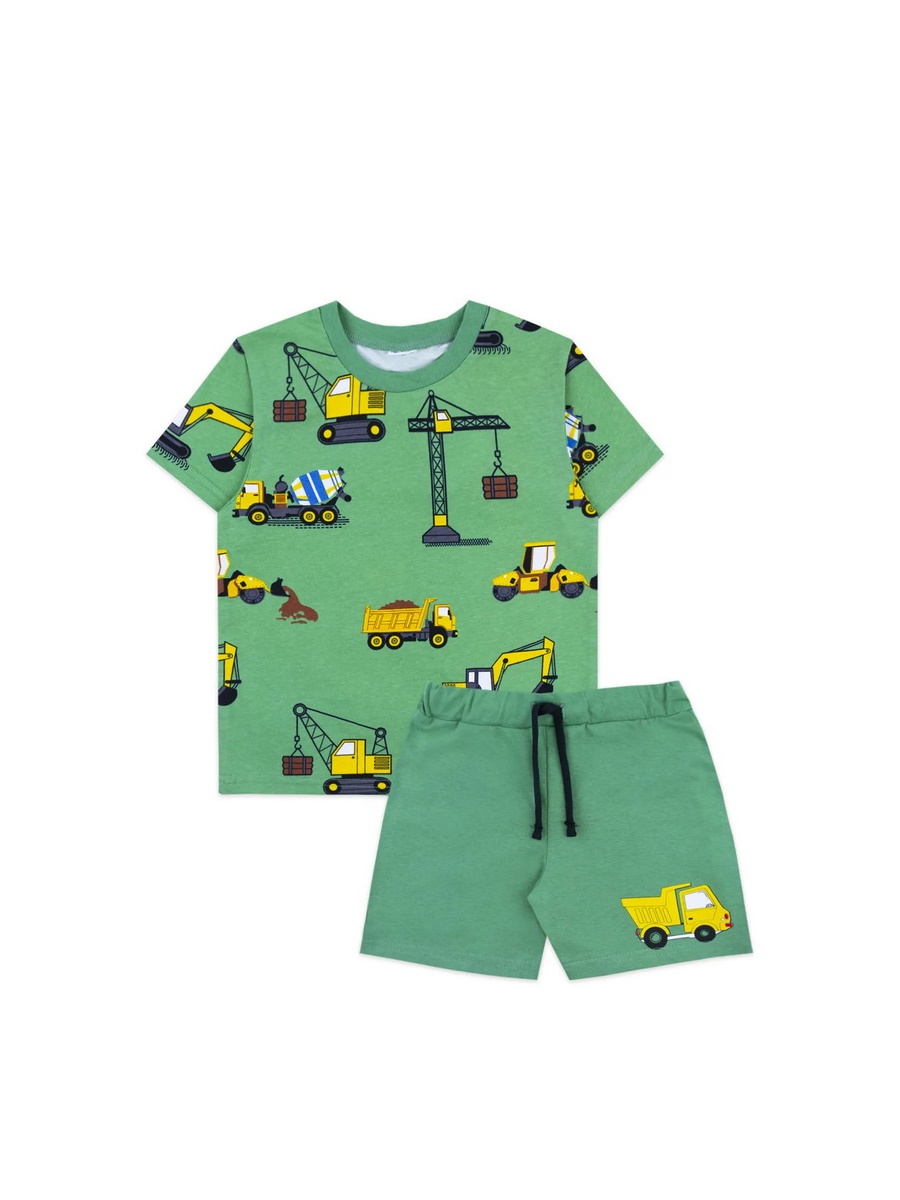 картинка Комплект для мальчика YLA 7752102604 Зеленый техника от магазина детских товаров ALiSa