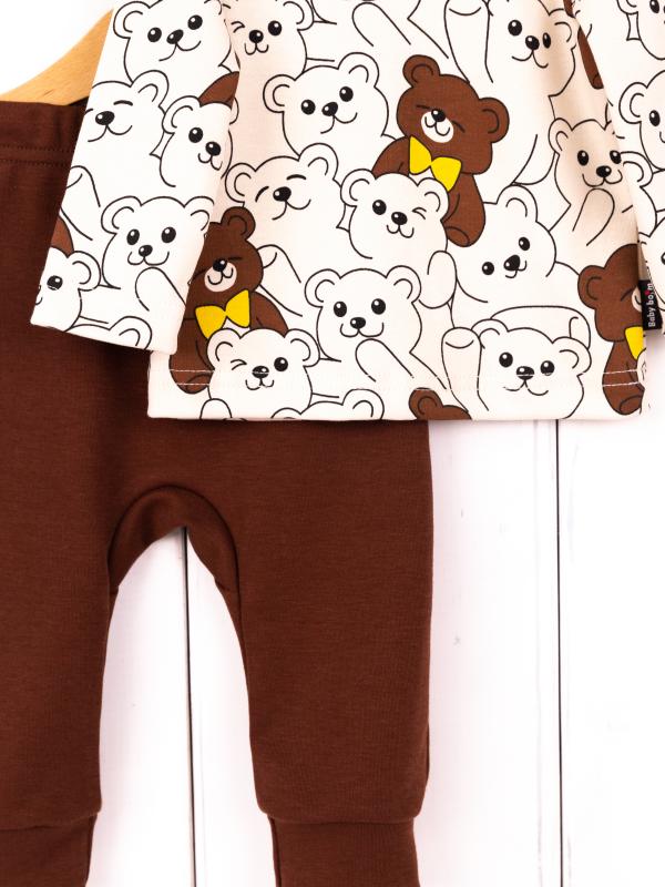 картинка Комплект для мальчика Baby Boom КД184/10-И я728 Мишки на бежевом + шоколад от магазина детских товаров ALiSa