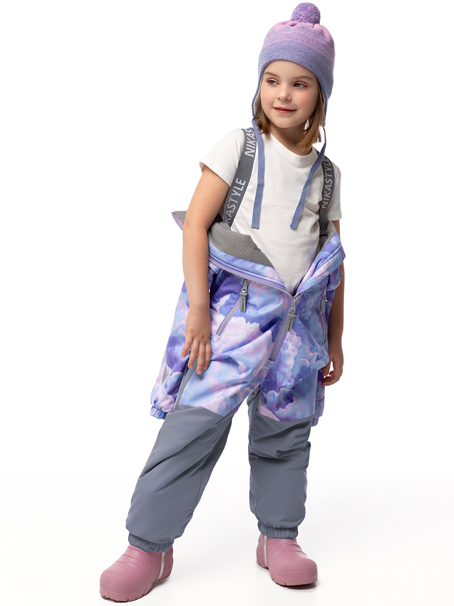 картинка Комбинезон утеплённый для девочки NIKASTYLE 8м0625 Сирень серый от магазина детских товаров ALiSa