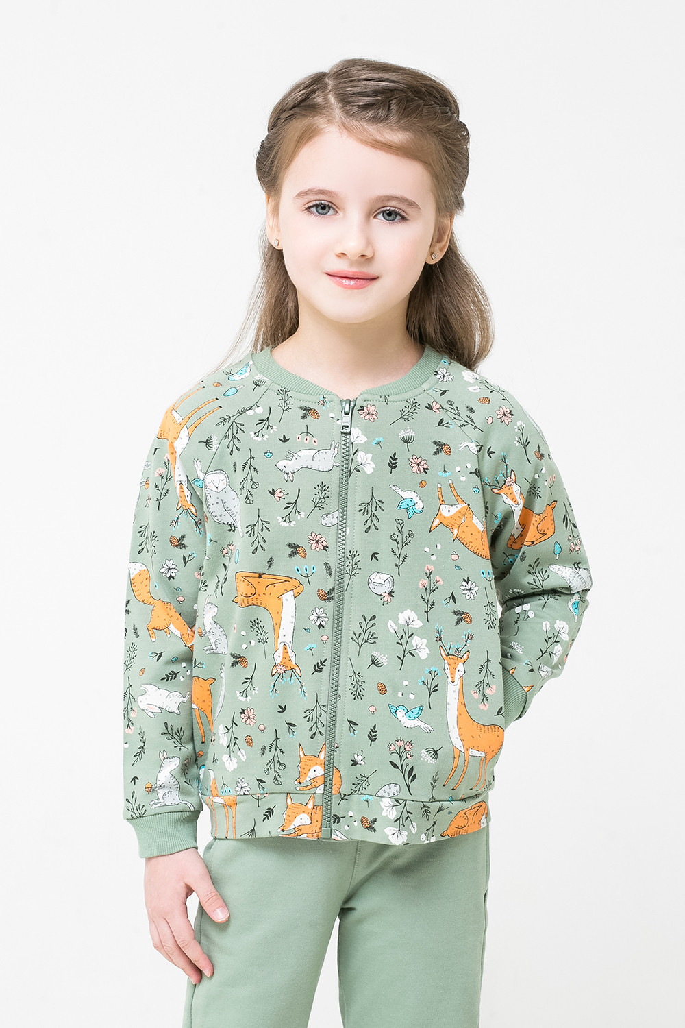 картинка Куртка для девочки Crockid К 301149 нефритовый, лесная сказка к1256 от магазина детских товаров ALiSa