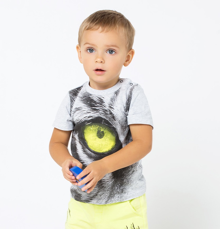 картинка Футболка для мальчика Crockid КР 300630 серо-голубой меланж к206 от магазина детских товаров ALiSa