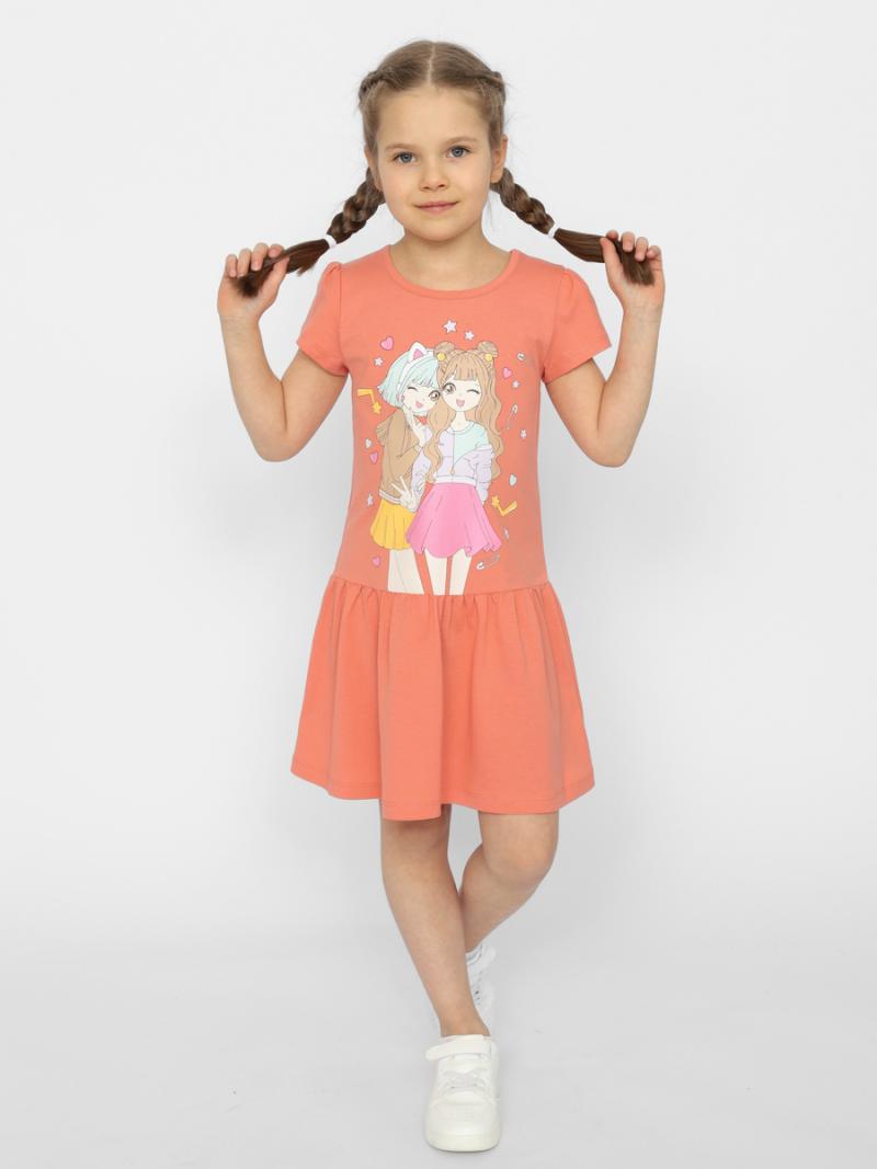 картинка Платье для девочки Cherubino CSKG 63659-28 Коралловый от магазина детских товаров ALiSa