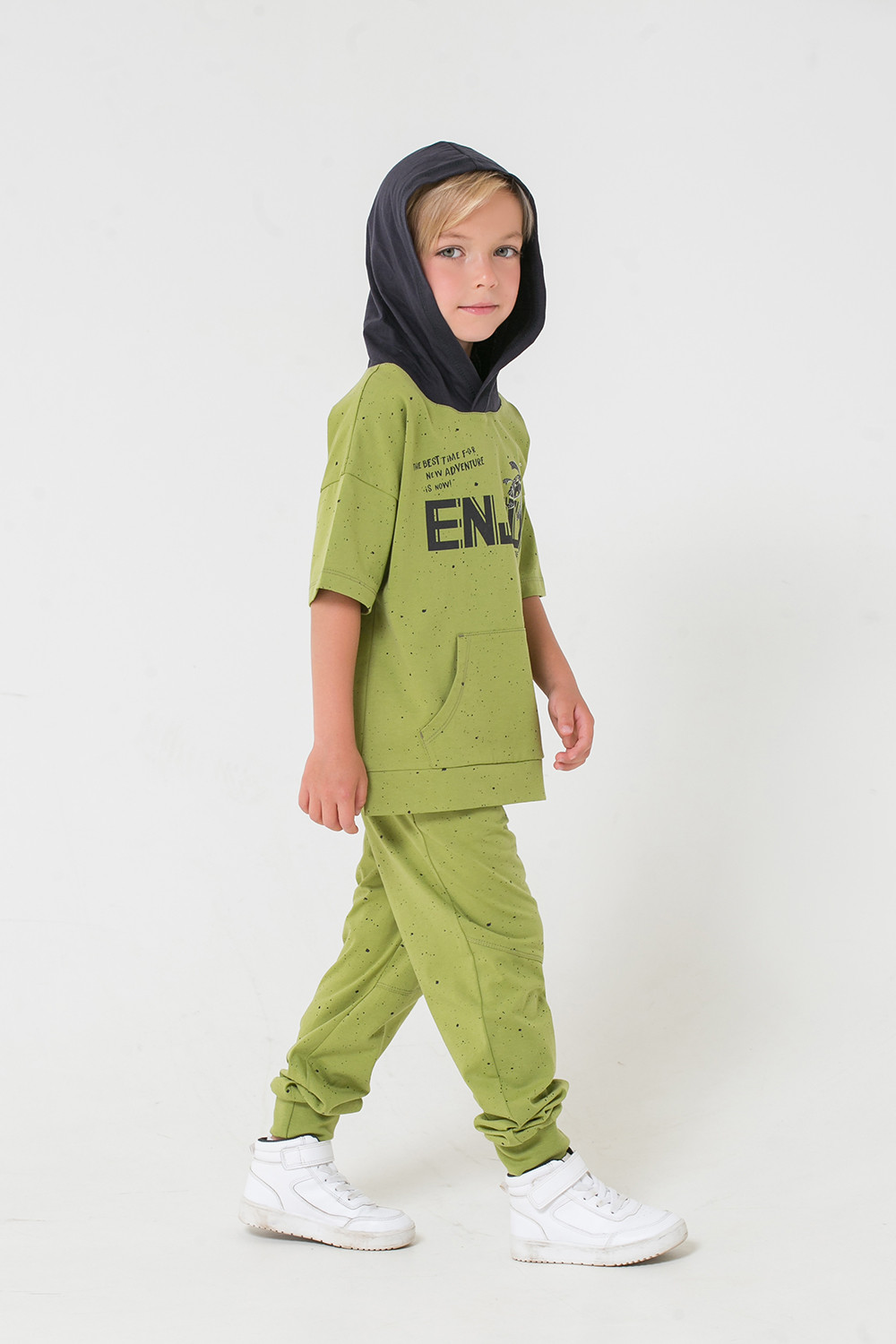 картинка Брюки для мальчика Crockid КР 4960 зеленый крапинка к276 от магазина детских товаров ALiSa