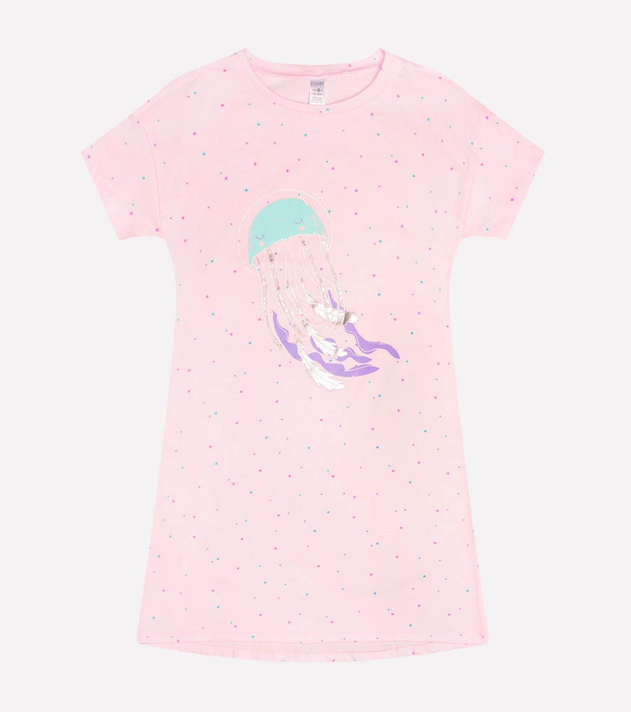 картинка Сорочка для девочки Crockid КБ 1142 цветные точки на нежно-розовом от магазина детских товаров ALiSa