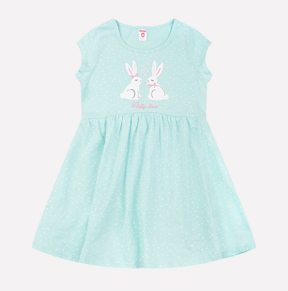 картинка Платье для девочки Crockid К 5516 маленький горошек на антильском голубом от магазина детских товаров ALiSa