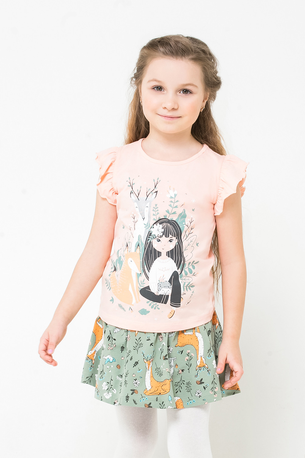 картинка Комплект для девочки Crockid К 2715 персик + нефритовый к1256 от магазина детских товаров ALiSa