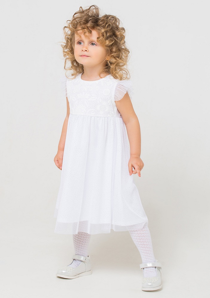 картинка Платье для девочки Crockid К 5538 белый от магазина детских товаров ALiSa