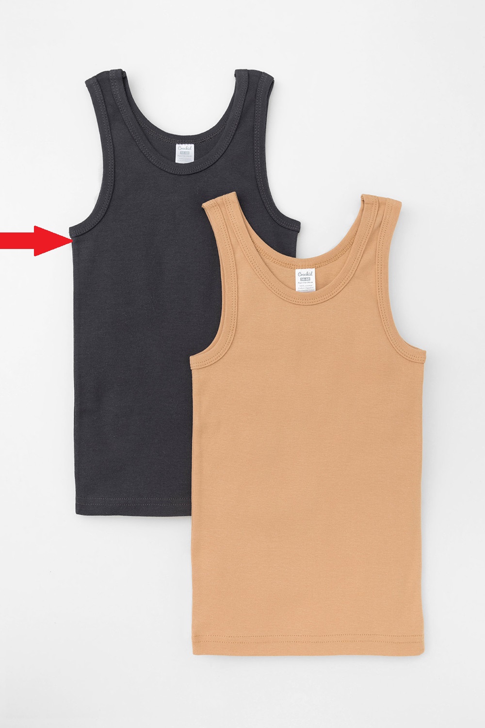 картинка Майка для мальчика Crockid К 1182-2 итальянский песок,темно-серый (т серый) от магазина детских товаров ALiSa