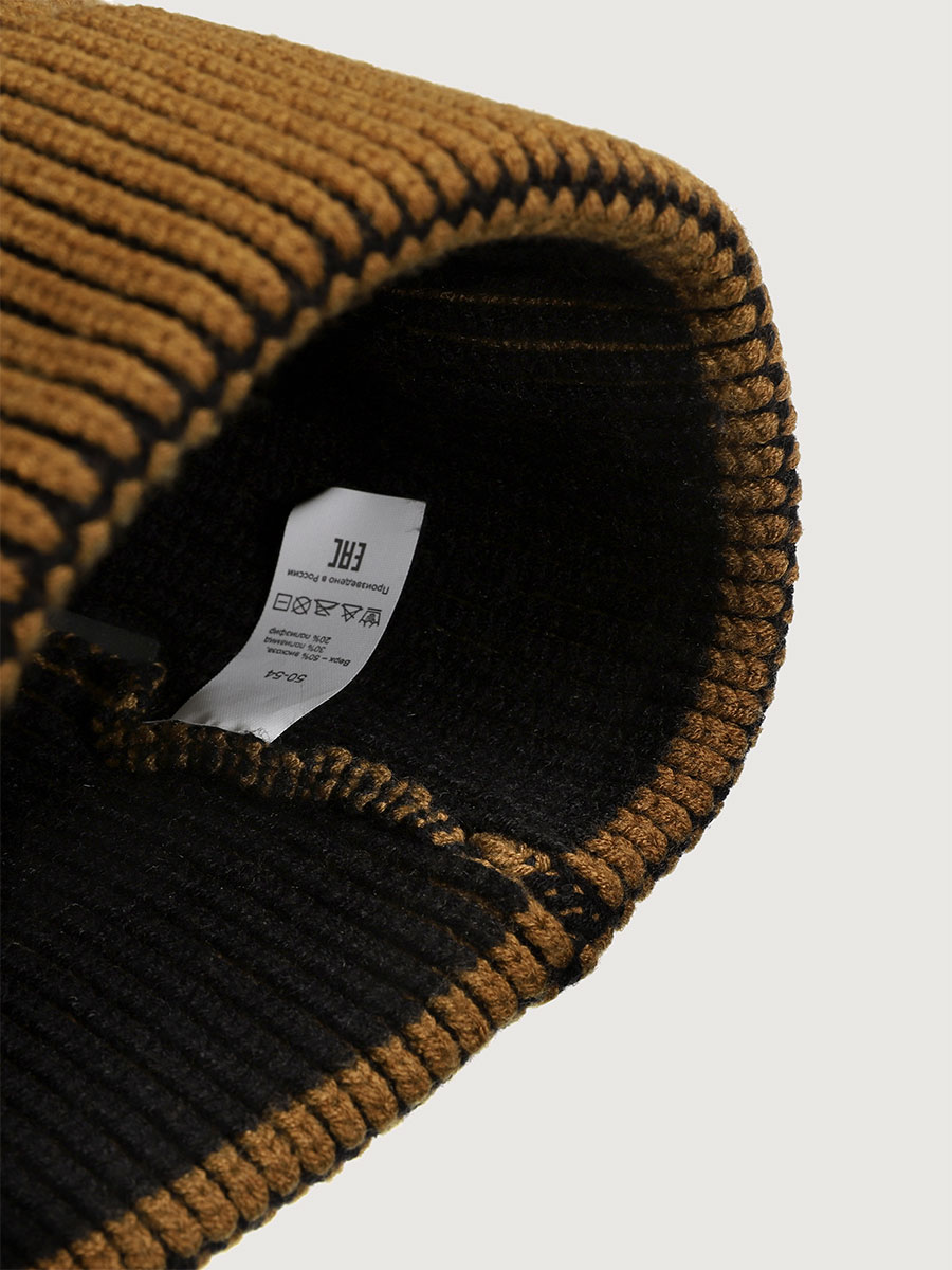 картинка Шапка для мальчика NIKASTYLE 11м11125 Кэмел черный от магазина детских товаров ALiSa