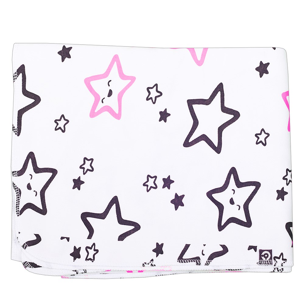 картинка Пеленка для девочки Crockid К 8512 ярко-розовые звездочки на белом от магазина детских товаров ALiSa