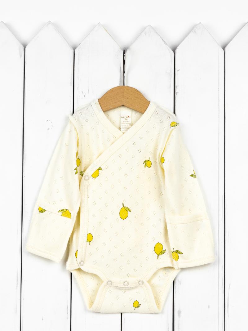 картинка Боди с запахом для девочки Baby Boom Б113/15-Р Лимончики ажур я715 от магазина детских товаров ALiSa