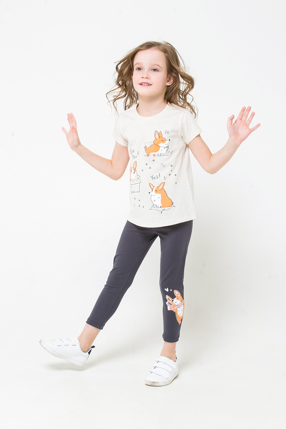 картинка Комплект для девочки Crockid К 2711 светло-бежевый меланж + коричневый к1250 от магазина детских товаров ALiSa