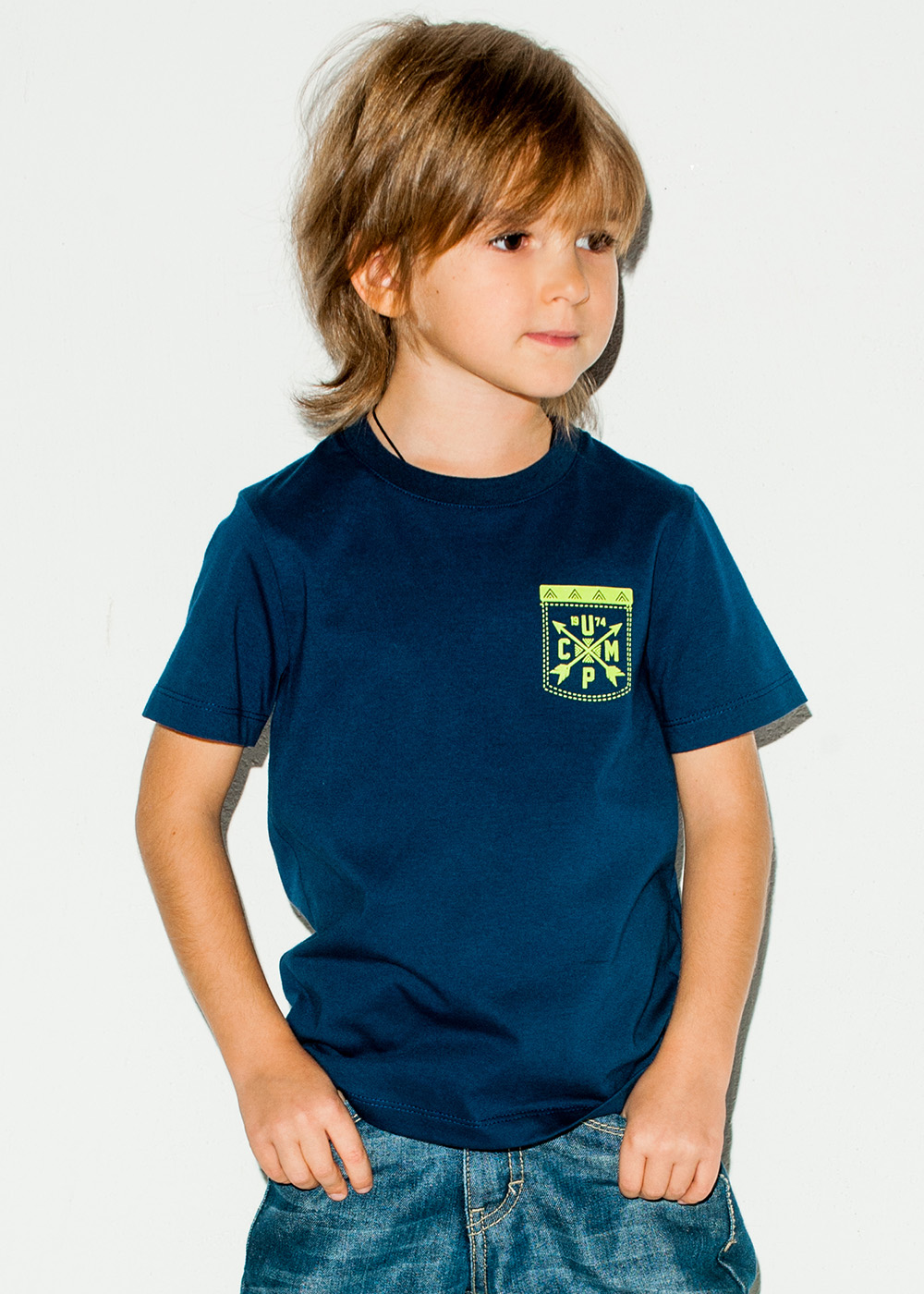 картинка Футболка для мальчика Crockid К 3471 джинсовый к102 от магазина детских товаров ALiSa