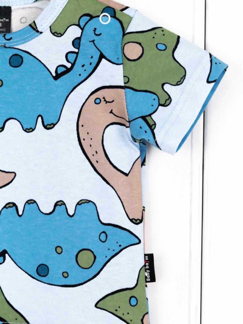 картинка Футболка для мальчика Baby Boom Ф88/18-К Дино на голубом я736 от магазина детских товаров ALiSa