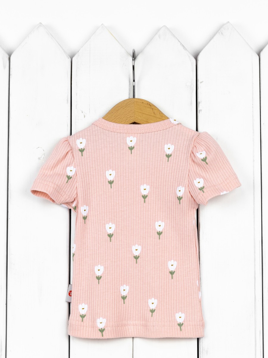 картинка Футболка для девочки Baby Boom Ф119/1-К Белые тюльпаны от магазина детских товаров ALiSa