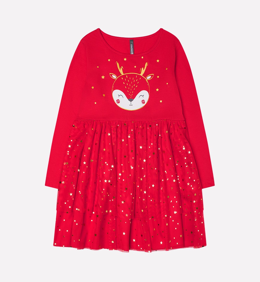 картинка Платье для девочки Crockid К 5482 насыщенно-красный от магазина детских товаров ALiSa