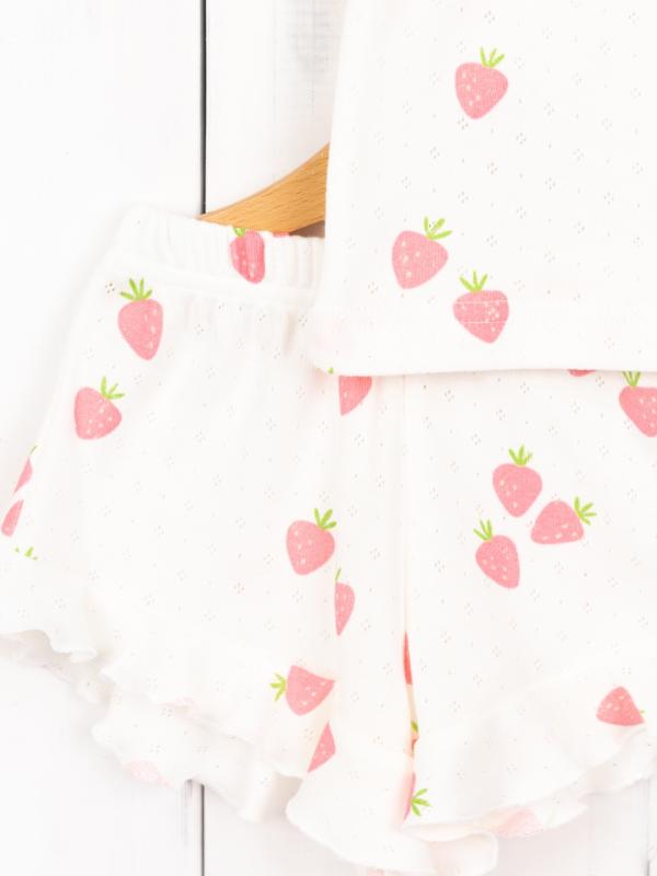 картинка Пижама для девочки Baby Boom КС21/6-Р Ажурная рибана Клубнички от магазина детских товаров ALiSa