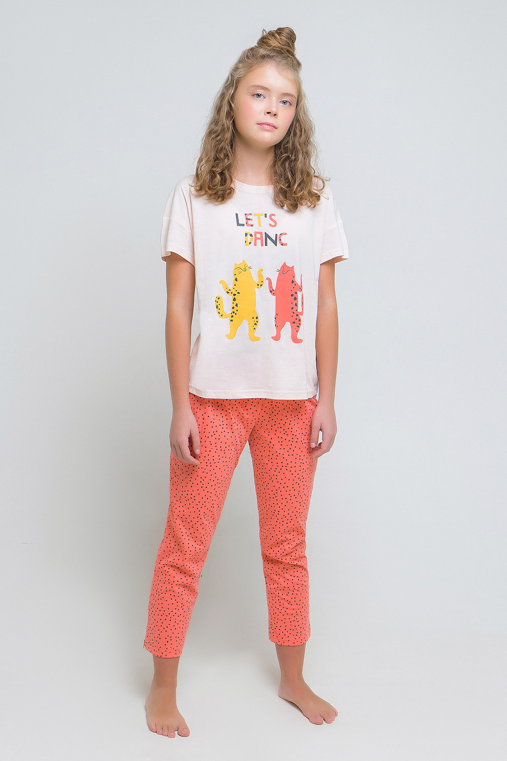 картинка Комплект для девочки КБ 2765 бледно-персиковый + крапинка на коралле от магазина детских товаров ALiSa