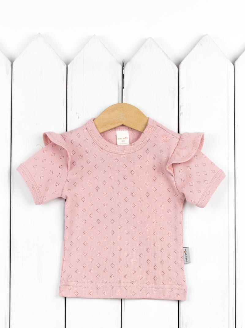 картинка Футболка с крылышками для девочки Baby Boom Ф112/2-Р я712 Ажур розовый от магазина детских товаров ALiSa