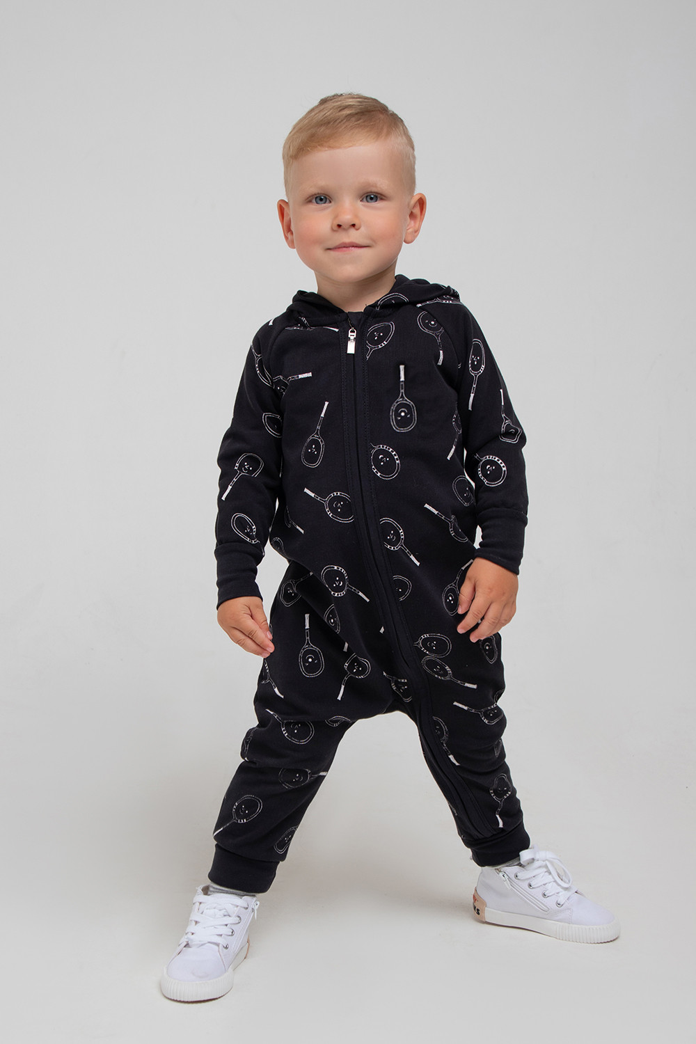 картинка Комбинезон для мальчика Crockid КР 6411 черный, теннисные ракетки к320 от магазина детских товаров ALiSa