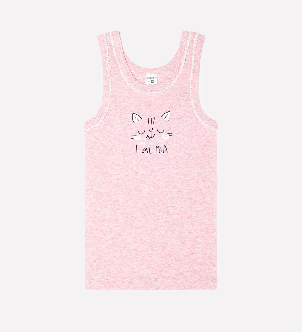 картинка Майка для девочки Crockid К 1066 розовый меланж (коты) от магазина детских товаров ALiSa