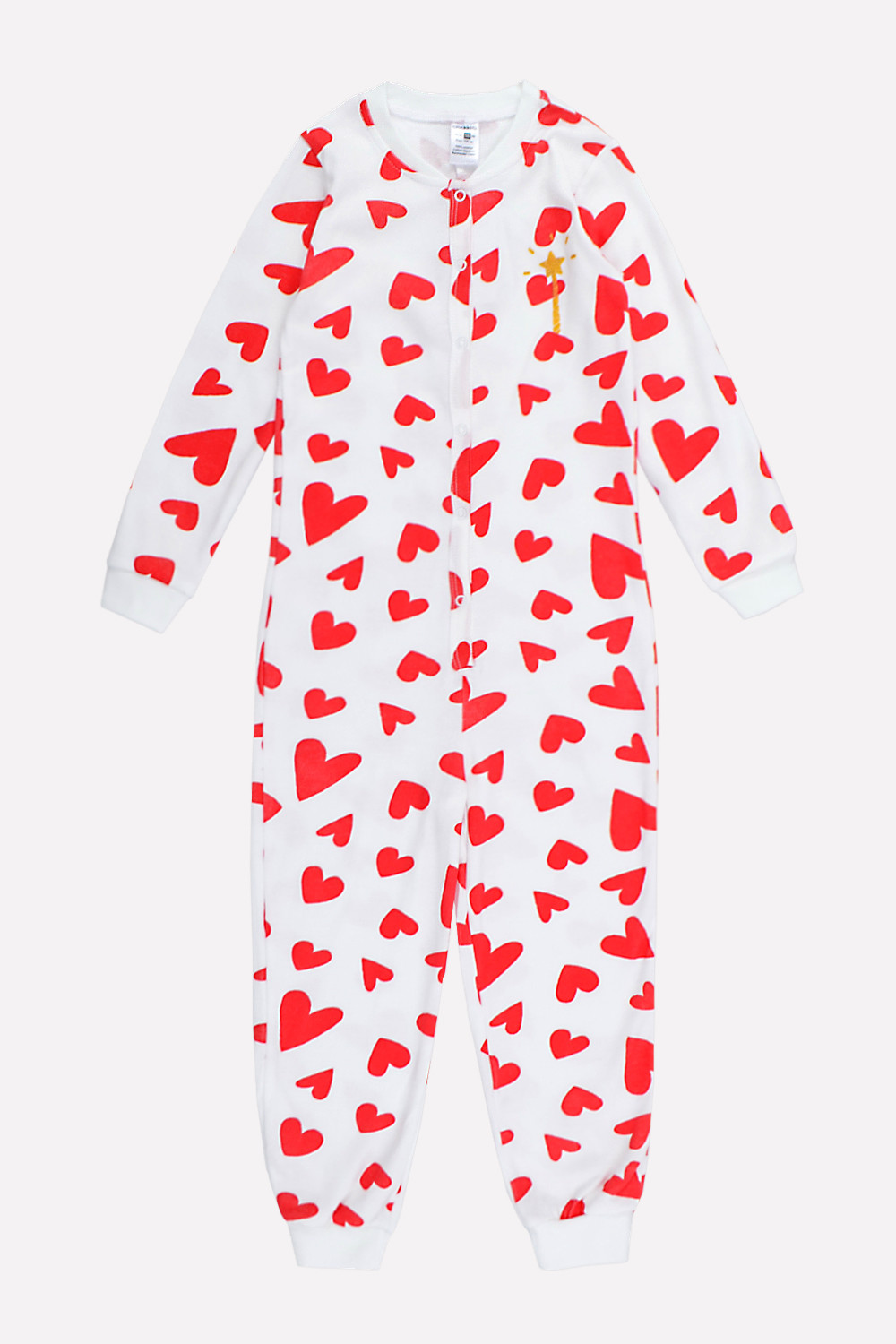 картинка Комбинезон пижама для девочки Crockid К 6180 красные сердца на сахаре от магазина детских товаров ALiSa