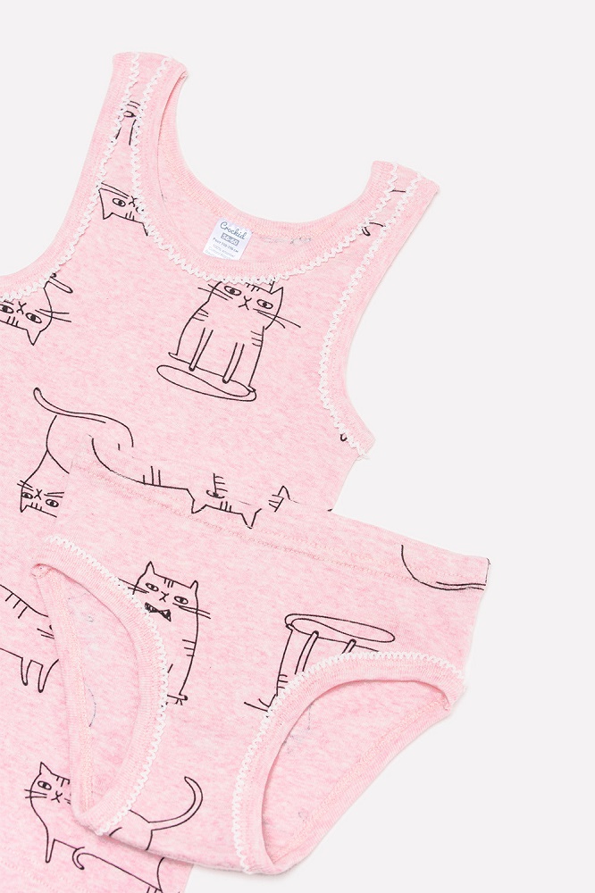 картинка Комплект для девочки Crockid К 1064 коты на розовом меланже от магазина детских товаров ALiSa