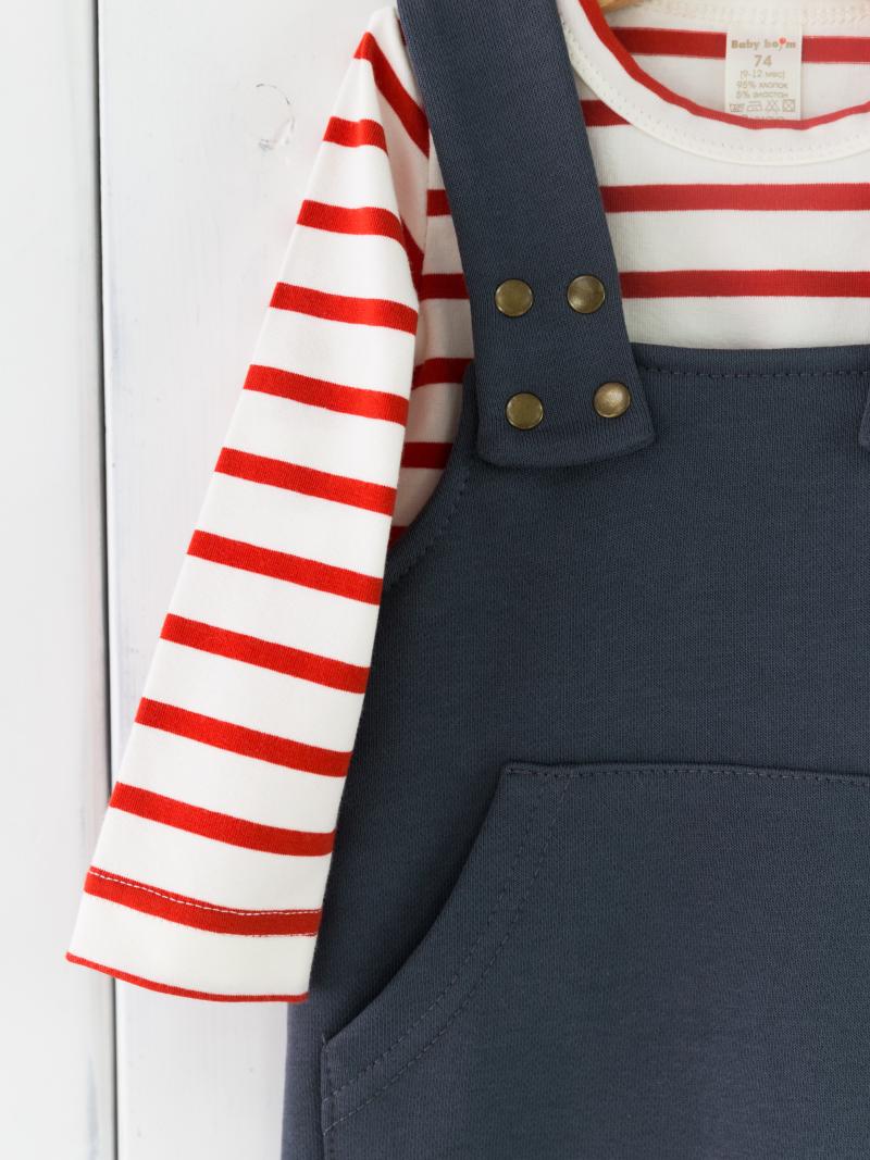 картинка Комплект для мальчика Baby Boom BB КД385/2 Полоса красная + тёмно-серый от магазина детских товаров ALiSa