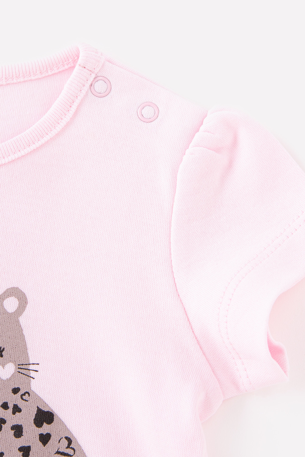 картинка Футболка для девочки Crockid К 300044 нежно-розовый (леопардовый котенок) от магазина детских товаров ALiSa