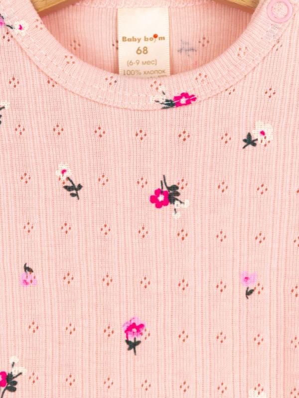 картинка Боди-платье для девочки Baby Boom Б138/4-Р Цветочки на пудре от магазина детских товаров ALiSa