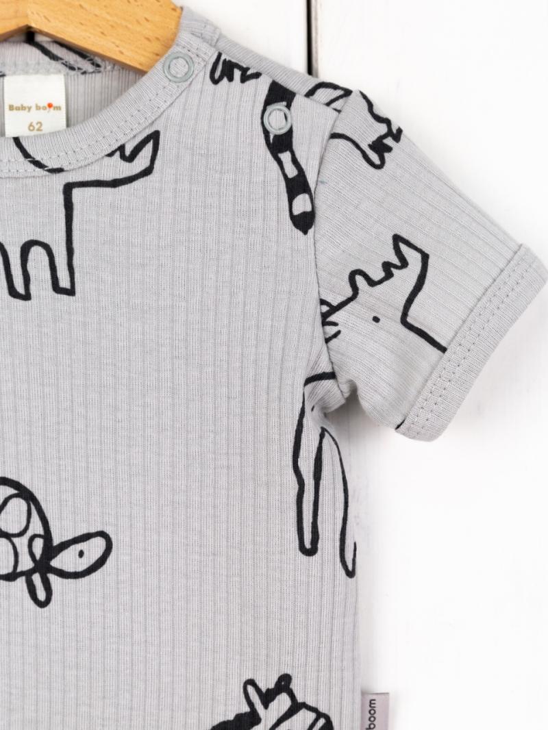 картинка Боди для мальчика Baby Boom Б98/9-К Сафари на сером я736 от магазина детских товаров ALiSa