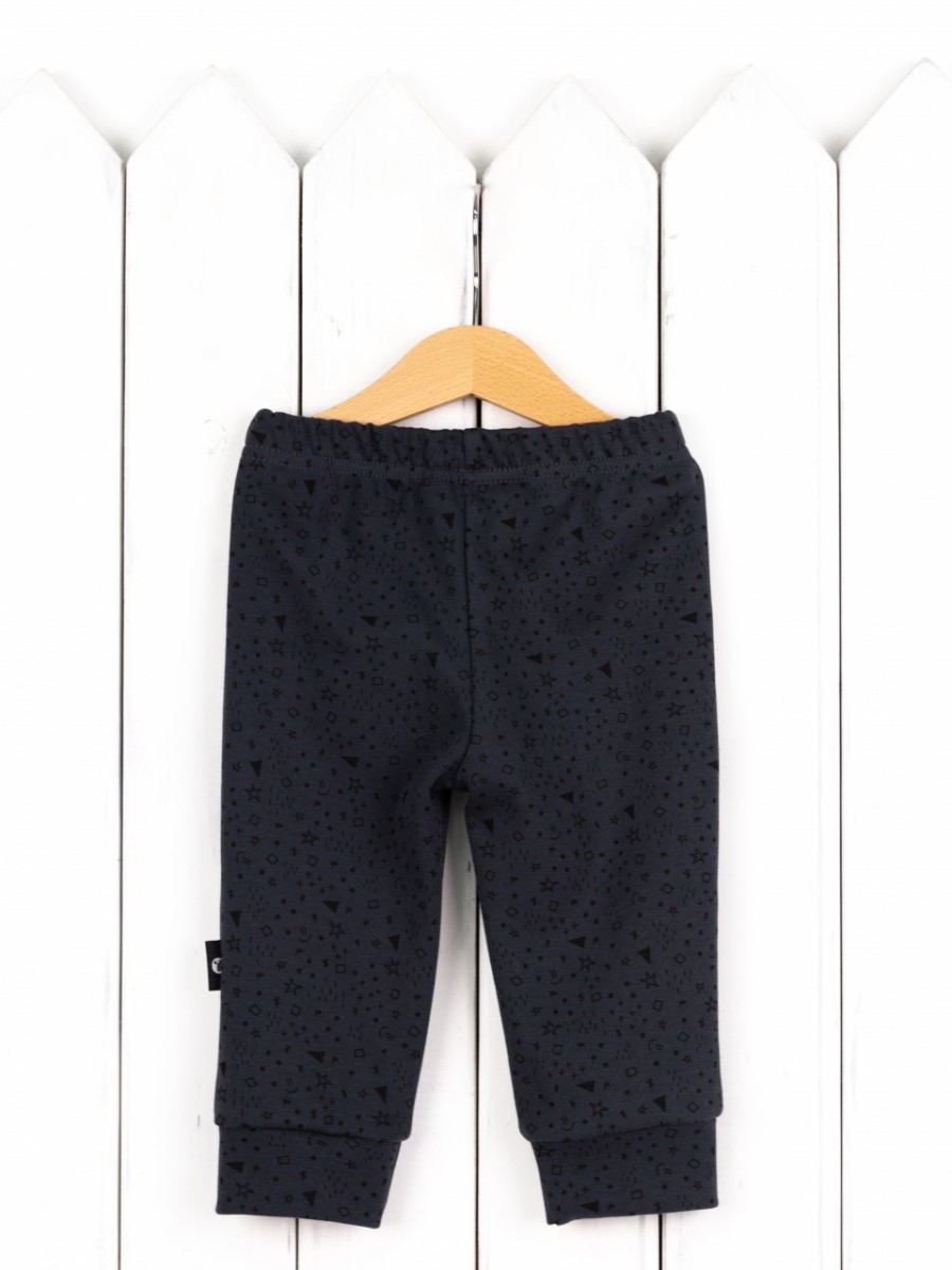 картинка Брюки для мальчика Baby Boom П135/2-И Значки чёрные на графите я735 от магазина детских товаров ALiSa