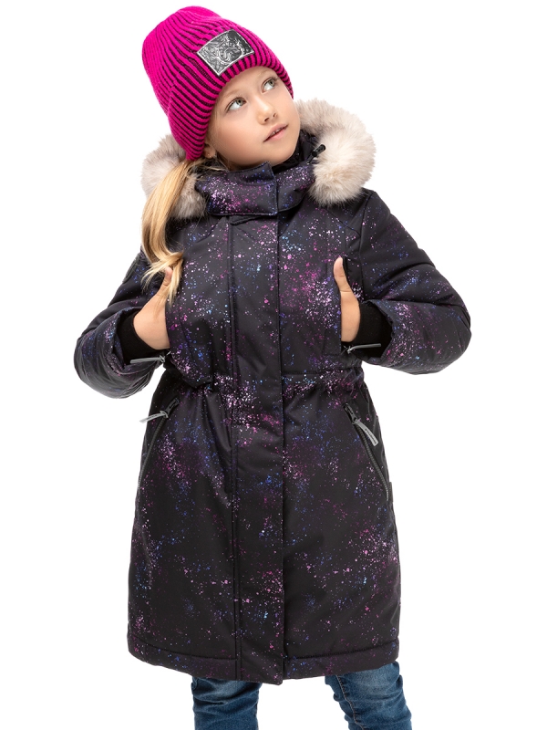 картинка Пальто зимнее для девочки NIKASTYLE 6з1824 Черный фуксия от магазина детских товаров ALiSa