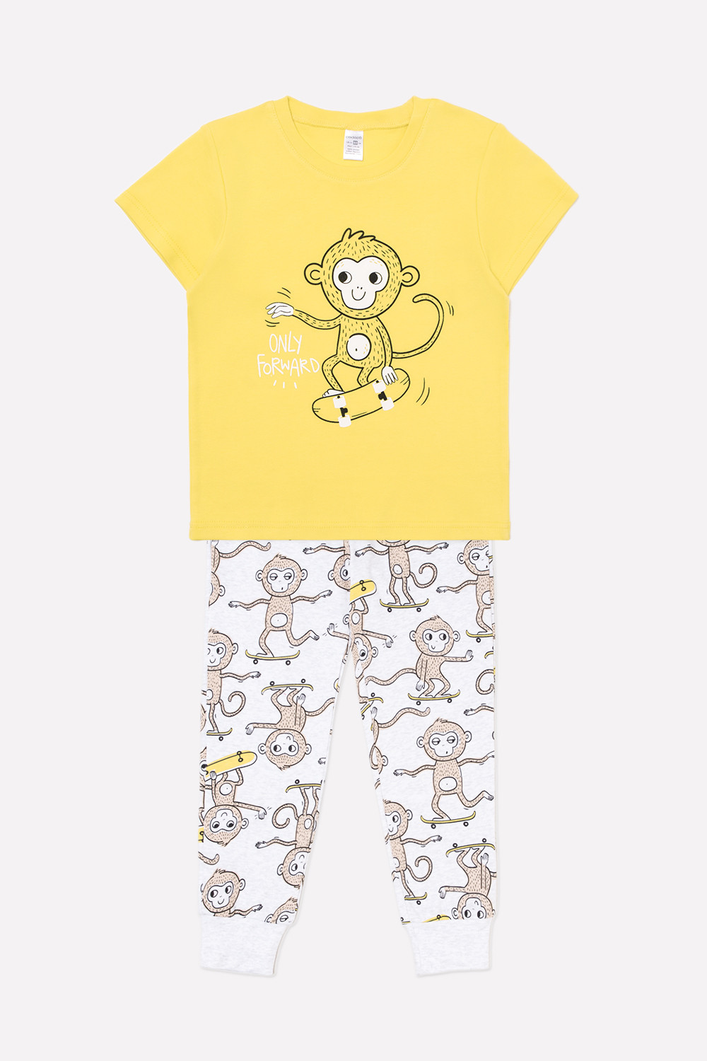 картинка Пижама для мальчика Crockid К 1554 горчица + обезьянки на меланже от магазина детских товаров ALiSa