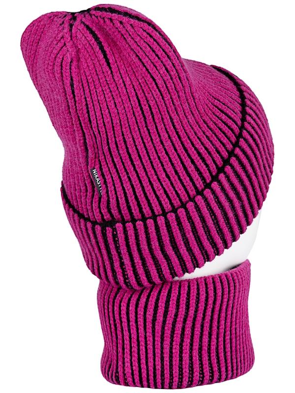 картинка Комплект шапка снуд для девочки NIKASTYLE 12з16624 Черный фуксия от магазина детских товаров ALiSa
