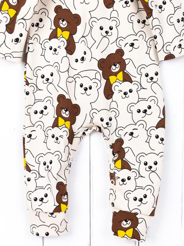 картинка Комбинезон на манжете Baby Boom К383/1-И я728 Мишки на бежевом от магазина детских товаров ALiSa