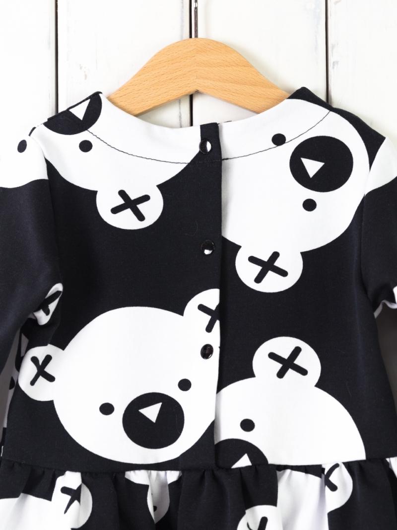 картинка Платье для девочки Baby Boom С129/17-Ф Мишки на черном Б101 от магазина детских товаров ALiSa