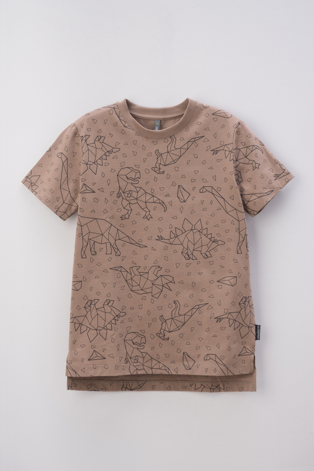 картинка Футболка для мальчика Crockid КР 302160 холодный какао, динозавры к404 от магазина детских товаров ALiSa