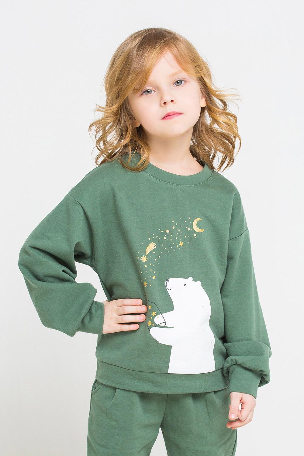 картинка Джемпер для девочки Crockid КР 300787 зеленый к223 от магазина детских товаров ALiSa