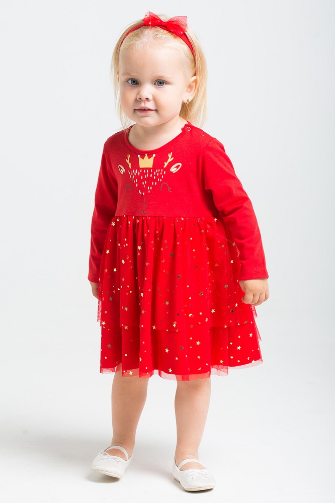 картинка Платье Полукомбинезон для девочки Crockid К 6234 красный от магазина детских товаров ALiSa