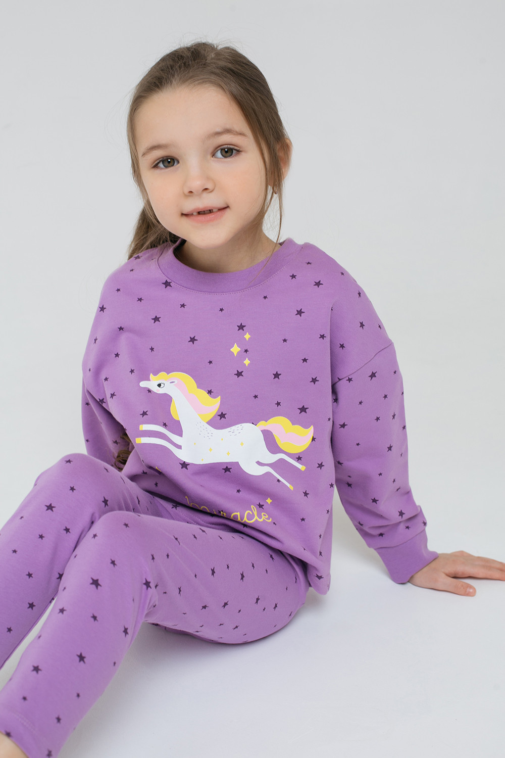 картинка Джемпер для девочки Crockid К 301417 лавандовый, звездочки к1278 от магазина детских товаров ALiSa