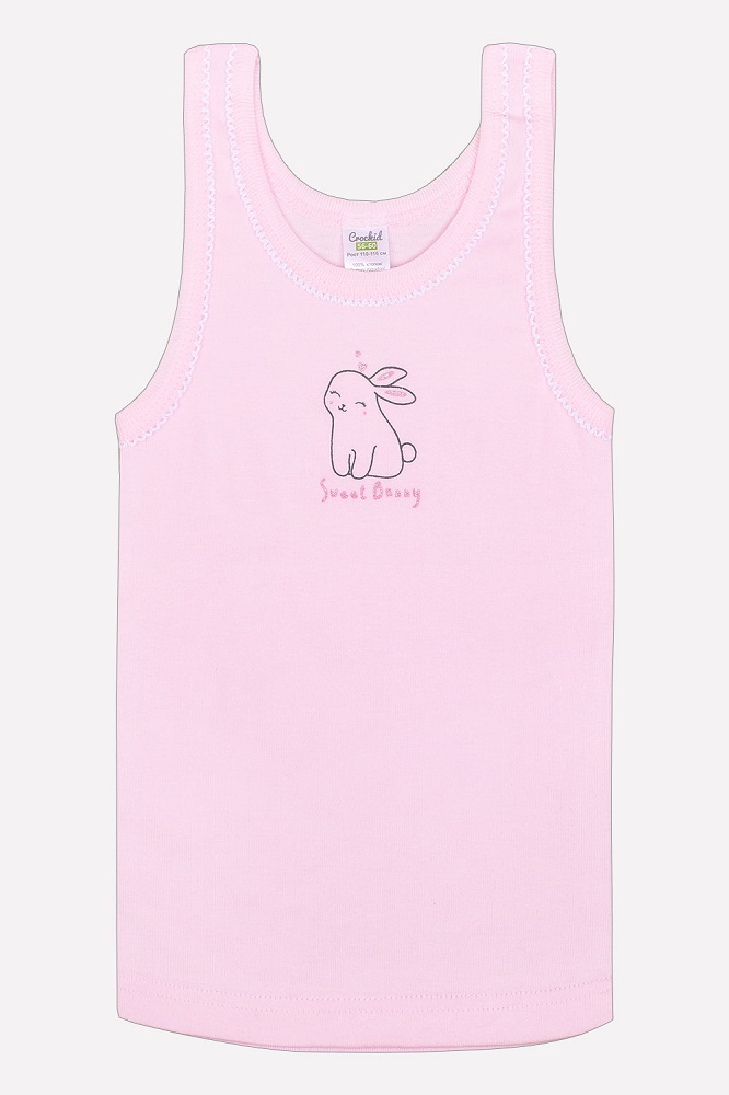 картинка Майка для девочки Crockid К 1066 розовый (сонные зайчики) от магазина детских товаров ALiSa