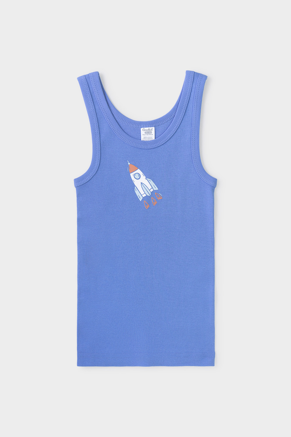 картинка Майка для мальчика Crockid К 1168 голубой сапфир (ракеты) от магазина детских товаров ALiSa